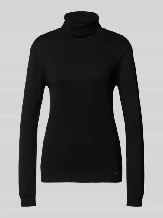 Zdjęcie produktu Sweter z golfem o kroju slim fit z mieszanki wiskozy MORE & MORE Czarny