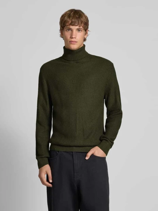 Zdjęcie produktu Golf z fakturowanym wzorem model ‘ROY’ Jack&Jones Ciemnozielony