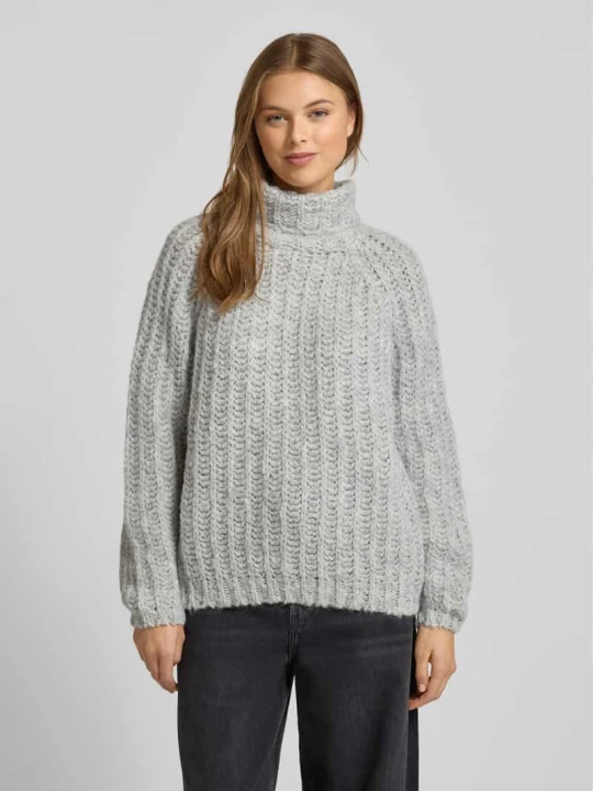 Zdjęcie produktu Sweter z golfem o kroju relaxed fit z domieszką wełny z alpaki Smith & Soul Jasnoszary