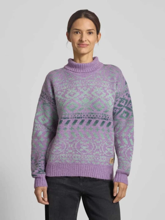 Zdjęcie produktu Sweter z golfem krój regular fit z domieszką wełny z alpaki model „Highland” Dale of Norway