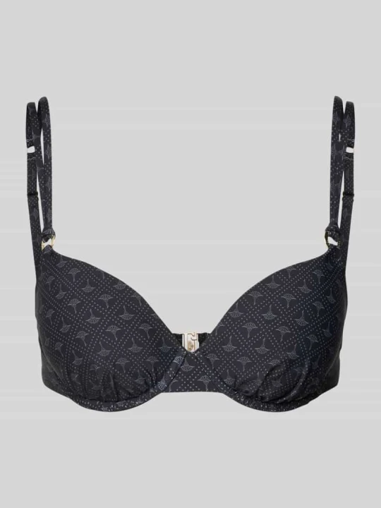 Zdjęcie produktu Góra bikini damska JOOP! Collection; Mieszanka materiałów z dodatkiem streczu; Dopasowany krój; Regulowane ramiączka; Fiszbina; Wyprofilowane miseczki; Zapięcie na ha Czarny