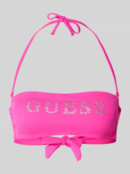 Zdjęcie produktu góra bikini o kroju slim fit w styl bandażowy model 'Violet' Guess Mocnoróżowy