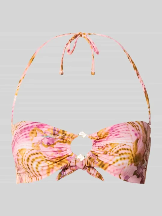 Zdjęcie produktu Góra bikini o kroju slim fit z detalem z logo model 'Ines' Guess Różowy