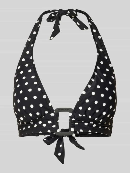Zdjęcie produktu Góra bikini z aplikacją z logo Michael Kors Czarny