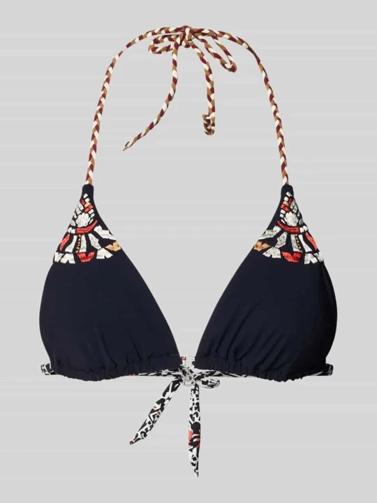 Zdjęcie produktu Góra bikini z motywem haftu model 'Crico' Banana Moon Czarny