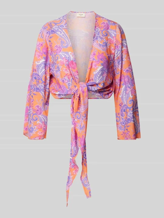Zdjęcie produktu Góra bikini z wiązanym detalem Guess Morelowy
