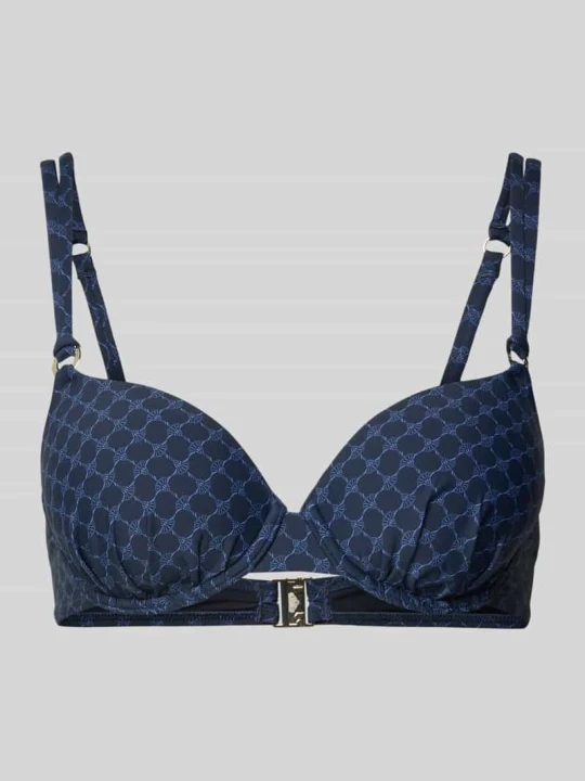 Zdjęcie produktu Góra bikini z wzorem logo Model 'Cortina Beach' JOOP! Ciemnoniebieski