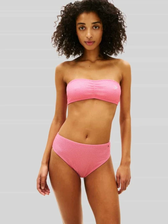 Zdjęcie produktu Góra od bikini w fasonie bandażowym z wyhaftowanym logo Tommy Hilfiger Różowy