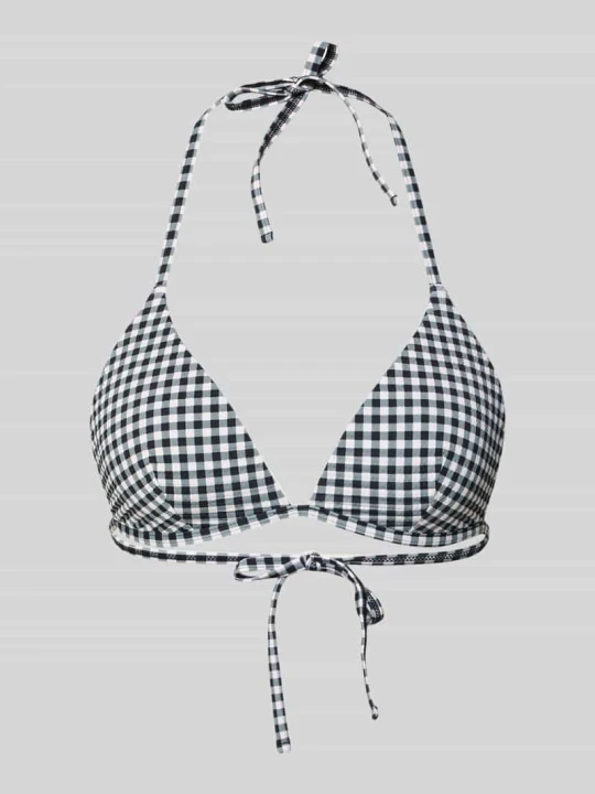 Zdjęcie produktu Góra od bikini w kratkę vichy z wiązaniem Jake*s Czarny