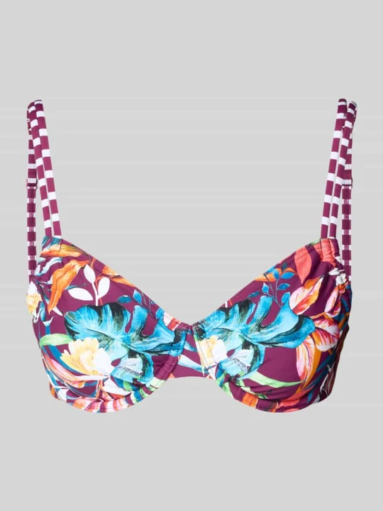 Zdjęcie produktu Góra od bikini we wzór na całej powierzchni model 'Cadu' Venice Beach Mocnoróżowy
