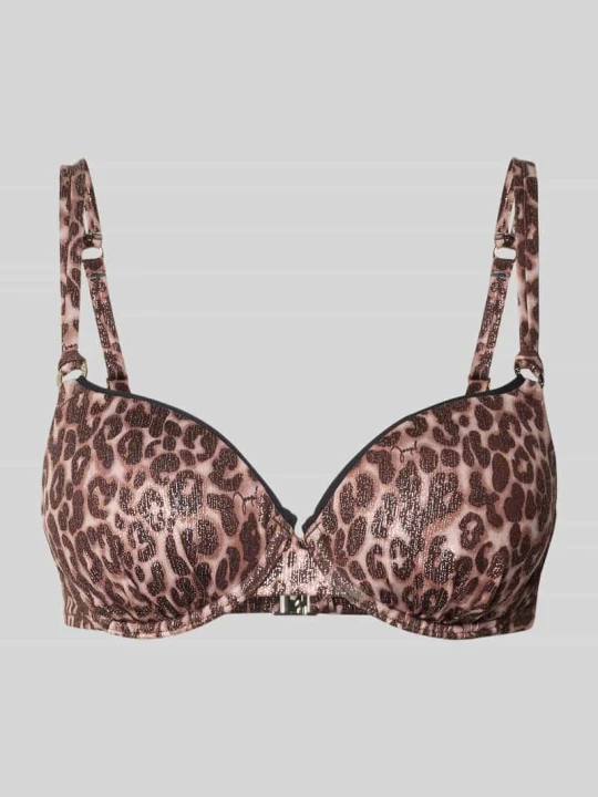 Zdjęcie produktu Góra od bikini we wzór na całej powierzchni model 'Leopard Beach' JOOP! Czarny
