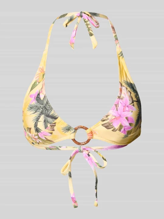 Zdjęcie produktu Góra od bikini we wzór na całej powierzchni model 'Minew Triangle' Banana Moon Żółty