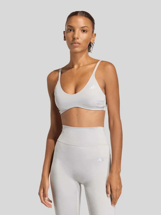 Zdjęcie produktu Biustonosz sportowy z detal z logo model 'OPT ESS LBRA' Adidas Srebrny