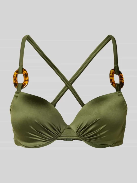 Zdjęcie produktu Góra od bikini z elementami ozdobnymi model 'GUARANA' Dorina Oliwkowy