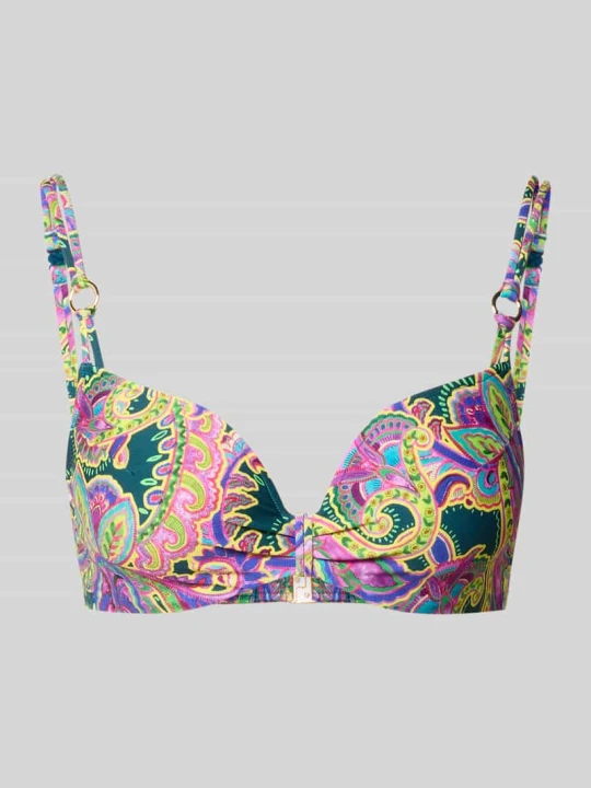 Zdjęcie produktu Góra od bikini z nadrukiem paisley na całej powierzchni model 'Lise' MARIE JO Fioletowy