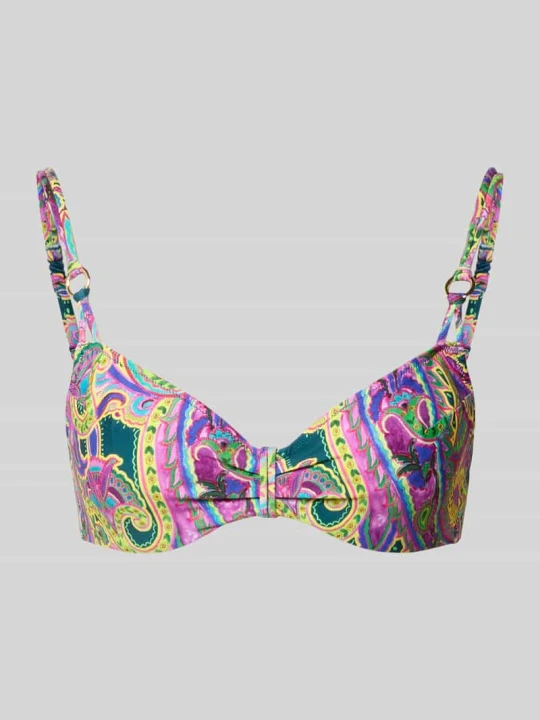 Zdjęcie produktu Góra od bikini z nadrukiem paisley na całej powierzchni model 'Lise' MARIE JO Fioletowy