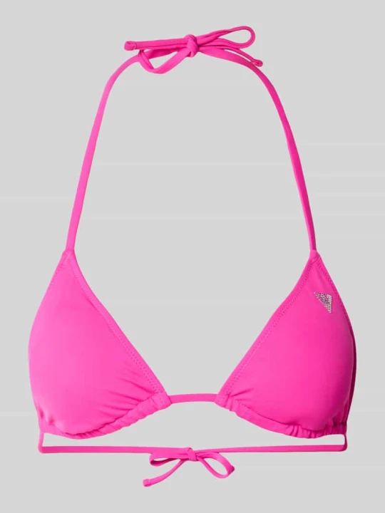 Zdjęcie produktu Góra od bikini z obszyciem z kamieni stras model 'Violet' Guess Mocnoróżowy