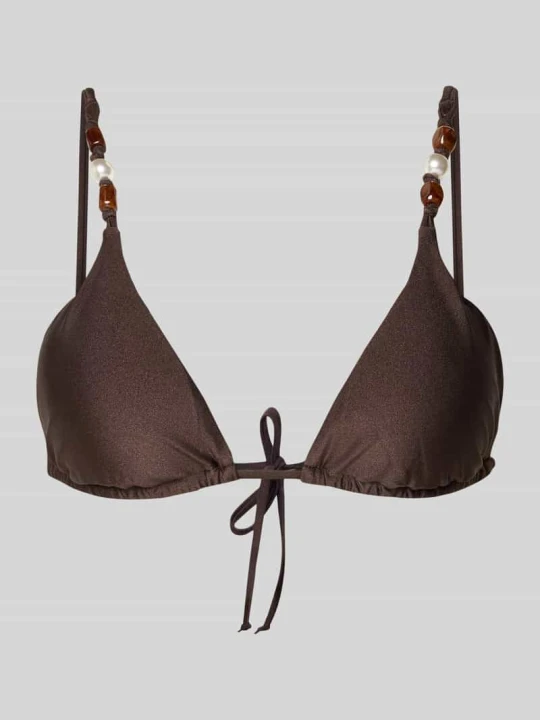 Zdjęcie produktu Góra od bikini z ozdobnymi perełkami model 'PALERMO' Seafolly Ciemnobrązowy