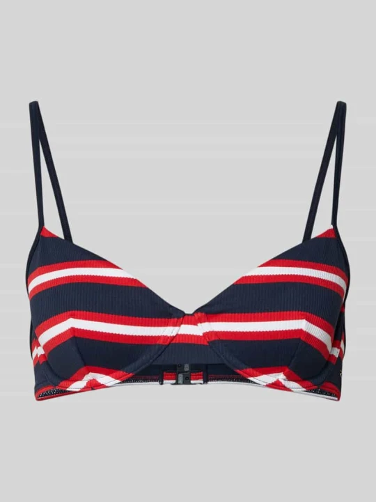 Zdjęcie produktu Góra od bikini z prążkowanego materiału Tommy Hilfiger Ciemnoniebieski