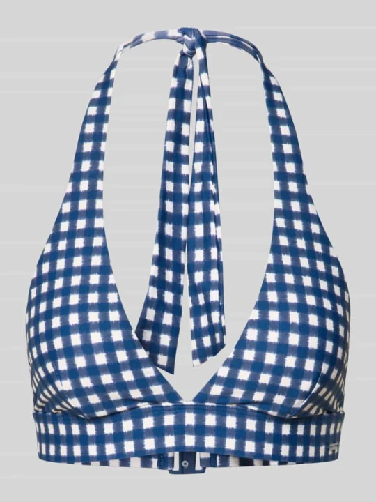 Zdjęcie produktu Góra od bikini z wiązaniem na szyi model 'GINGHAM TRIANGLE TOP' Marc O'Polo Niebieski