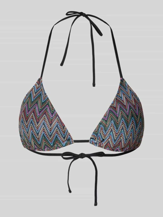 Zdjęcie produktu Góra od bikini z wzorem na całej powierzchni Pieces Czarny