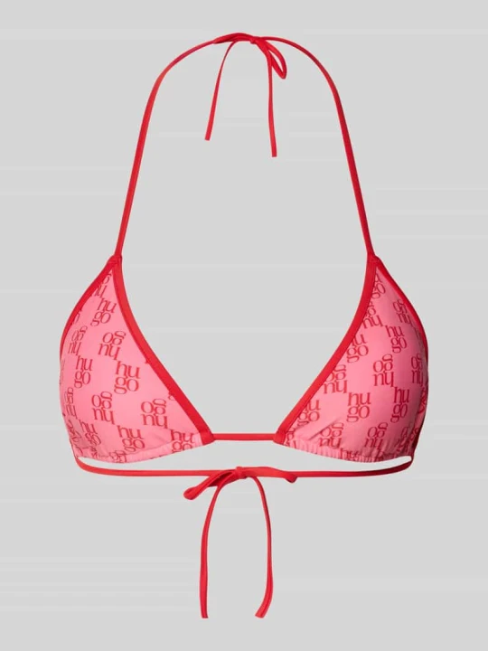 Zdjęcie produktu Góra od bikini z wzorem z logo Hugo Mocnoróżowy