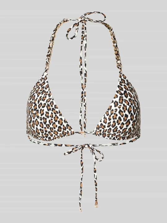 Zdjęcie produktu Góra od bikini z zwierzęcym nadrukiem na całej powierzchni Michael Kors Czarny