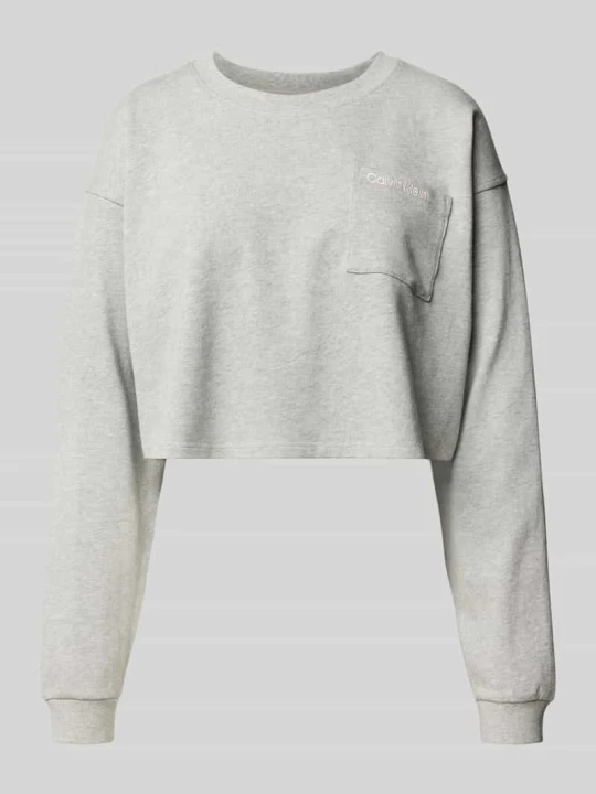 Zdjęcie produktu Góra od piżamy krótka z wyhaftowanym logo Calvin Klein Jasnoszary