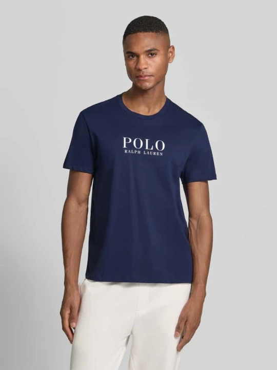 Zdjęcie produktu Góra od piżamy o kroju regular fit z czystej bawełny Model 'CREW-SLEEP-TOP' Polo Ralph Lauren Granatowy