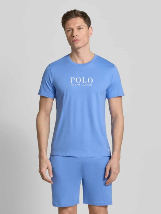 Zdjęcie produktu Góra od piżamy o kroju regular fit z czystej bawełny Model 'CREW-SLEEP-TOP' Polo Ralph Lauren Niebieski