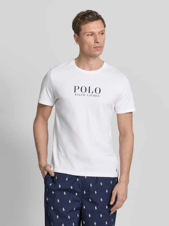 Zdjęcie produktu Góra od piżamy o kroju regular fit z czystej bawełny Model 'CREW-SLEEP-TOP' Polo Ralph Lauren Biały