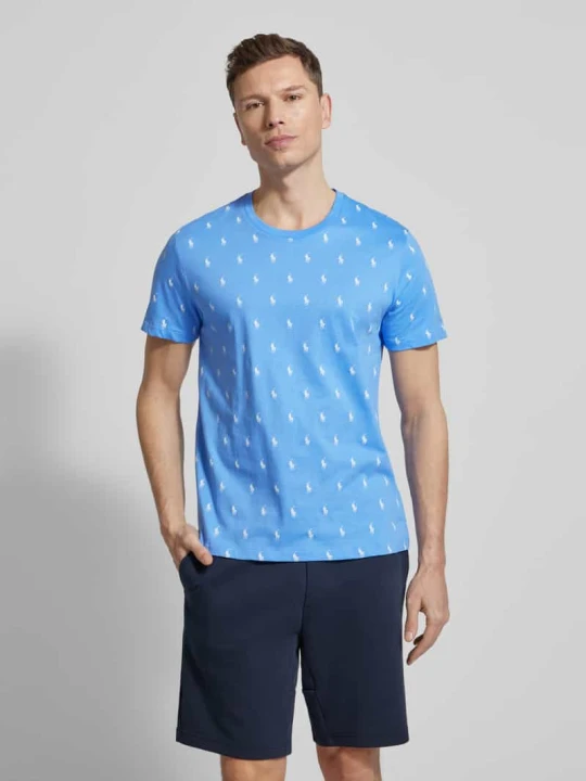 Zdjęcie produktu Góra od piżamy o kroju regular fit z czystej bawełny Model 'CREW-SLEEP-TOP' Polo Ralph Lauren Niebieski