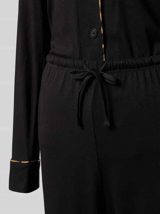 Zdjęcie produktu Góra od piżamy o kroju regular fit z mieszanki bawełny i wiskozy w zestawie Lauren Ralph Lauren Czarny
