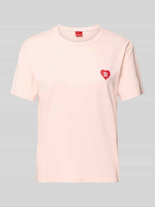 Zdjęcie produktu Góra od piżamy krój regular fit mieszanka modalu model „CASUAL” Hugo Różowy