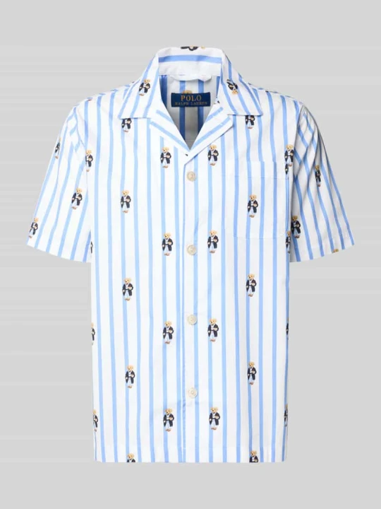 Zdjęcie produktu góra od piżamy w kroju regular fit z wzorem nadruk polo bear Polo Ralph Lauren Jasnoniebieski