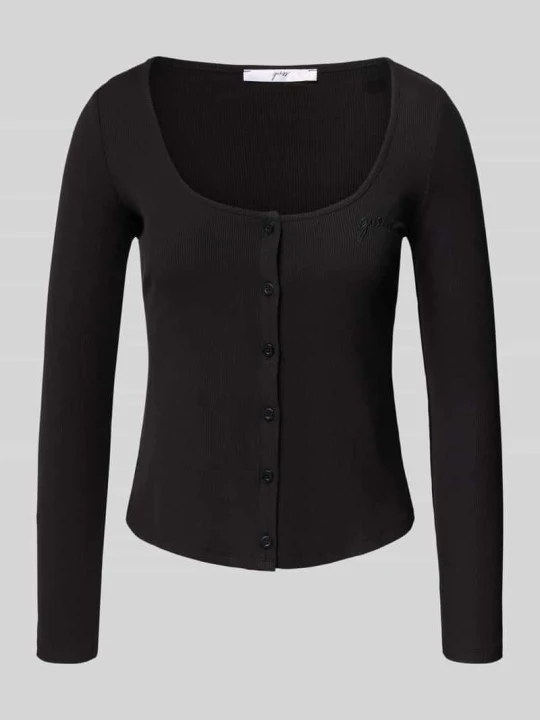 Zdjęcie produktu Góra od piżamy z fakturowanym wzorem model ‘Lia’ Guess Czarny