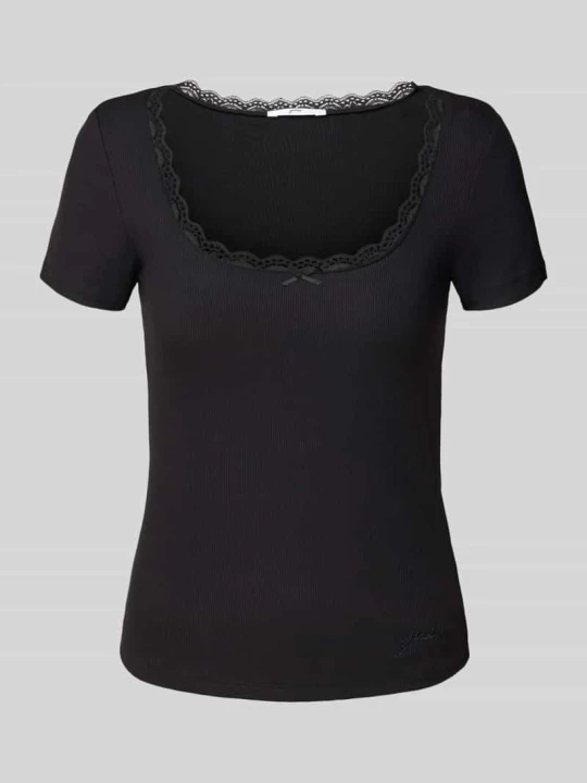 Zdjęcie produktu Góra od piżamy z obszyciem koronką model ‘LIA’ Guess Czarny