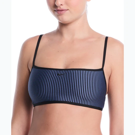 Zdjęcie produktu Góra od stroju pływackiego Nike Ripple Texture Bralette Classic Bikini slate Granatowy