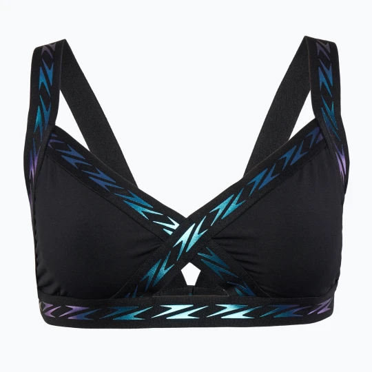 Zdjęcie produktu Góra od stroju pływackiego Speedo Solid Logo Elastic Cross Front Top anthracite Czarny