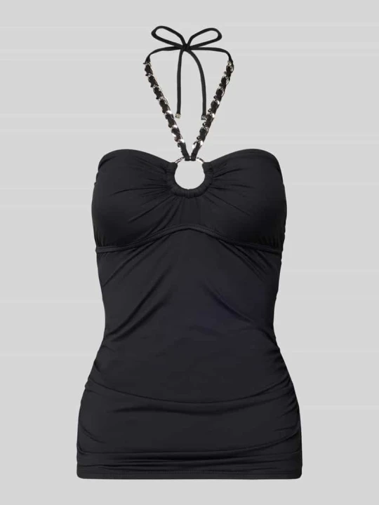 Zdjęcie produktu Góra od tankini z wiązaniem na szyi w efekcie łańcuszka Michael Kors Czarny