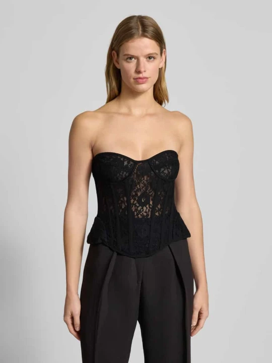 Zdjęcie produktu Gorset z koronki Model 'CRISTO' bardot Czarny