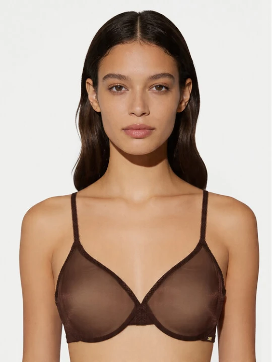 Zdjęcie produktu Gossard Biustonosz z fiszbiną Glossies Sheer Moulded 6271 Brązowy
