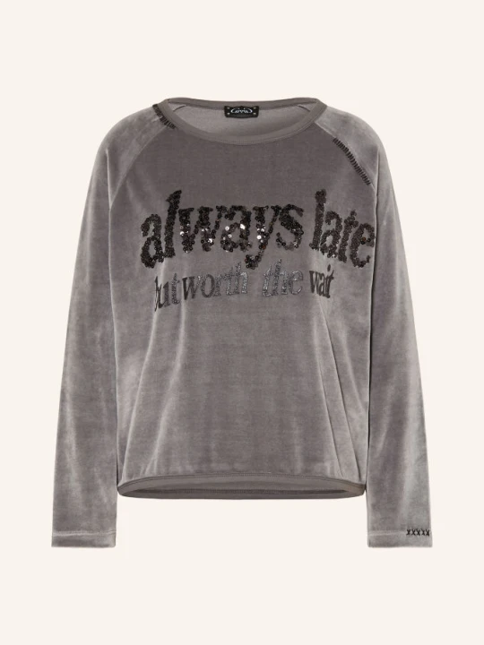 Zdjęcie produktu Grace Bluza Nickishirt Always Late Z Cekinami grau