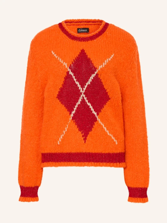 Zdjęcie produktu Grace Sweter Z Błyszczącą Przędzą orange