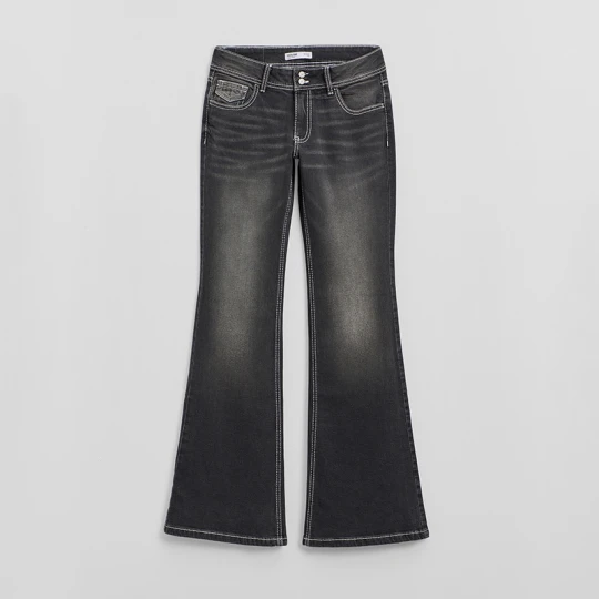 Zdjęcie produktu Grafitowe jeansy bootcut z niskim stanem House szary