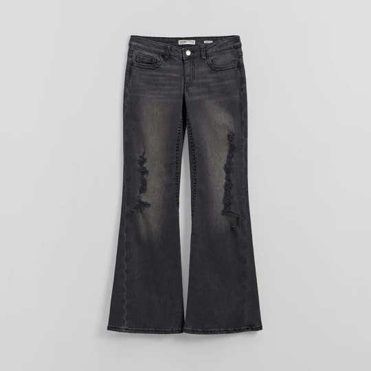 Zdjęcie produktu Grafitowe jeansy typu bootcut z niskim stanem House szary
