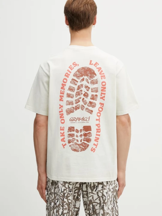 Zdjęcie produktu Gramicci FOOTPRINTS TEE PIGMENT DYED t-shirt basic bawełniany męski