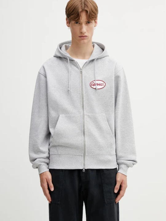 Zdjęcie produktu Gramicci OVAL PATCH ZIP HOODED SWEATSHIRT bluza rozpinana z kapturem bawełniana męska