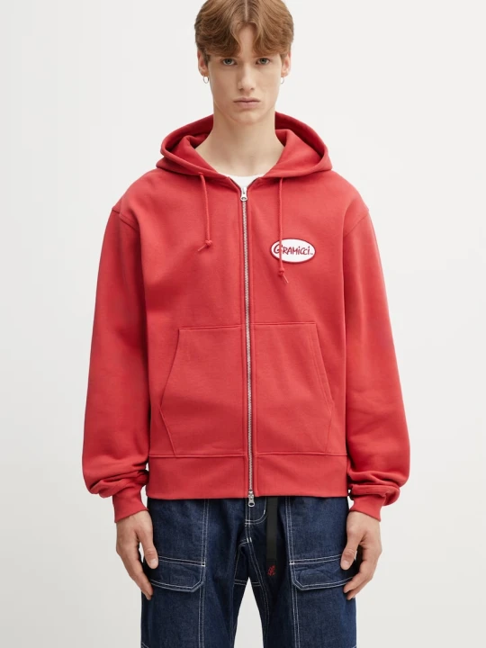 Zdjęcie produktu Gramicci OVAL PATCH ZIP HOODED SWEATSHIRT bluza z kapturem bawełniana męska
