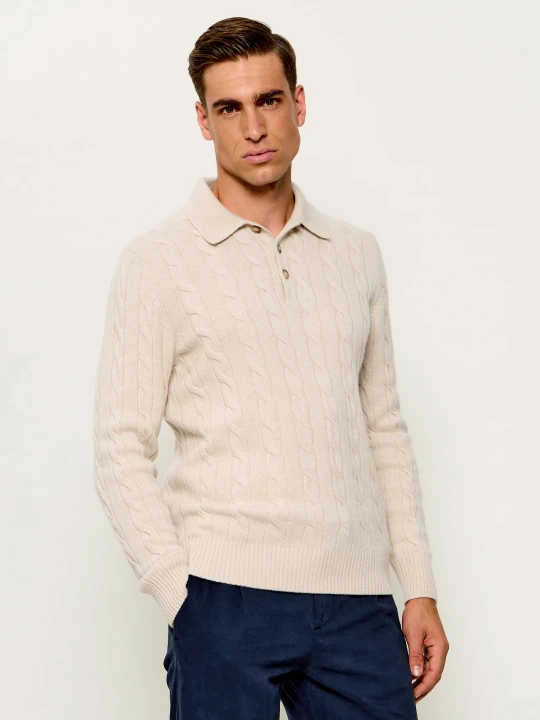 Zdjęcie produktu Gran Sasso Kaszmirowy sweter Tennis | Regular Fit beżowy